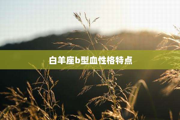白羊座b型血性格特点