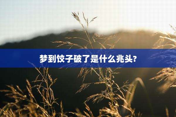 梦到饺子破了是什么兆头?