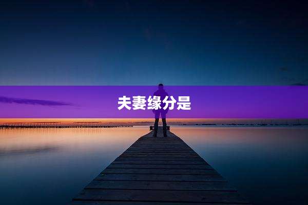 夫妻缘分是
