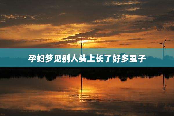 孕妇梦见别人头上长了好多虱子