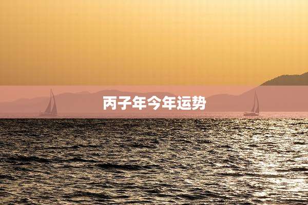 丙子年今年运势