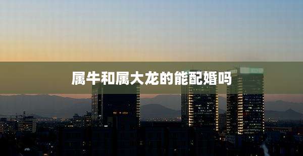 属牛和属大龙的能配婚吗
