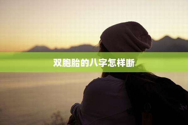 双胞胎的八字怎样断