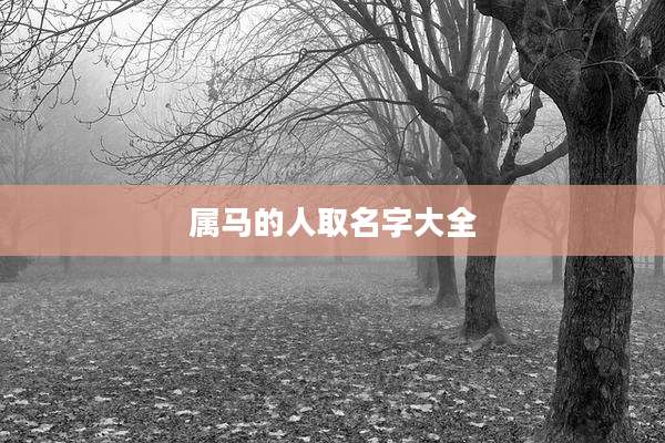 属马的人取名字大全