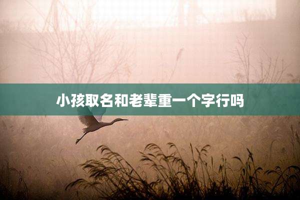 小孩取名和老辈重一个字行吗