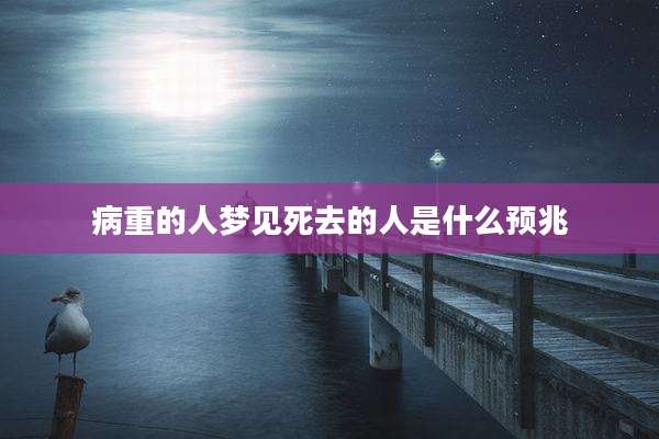 病重的人梦见死去的人是什么预兆