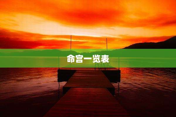命宫一览表