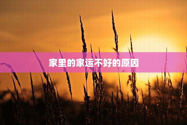 家里的家运不好的原因