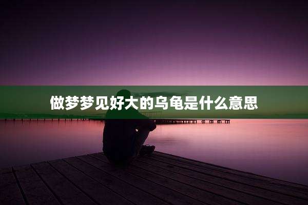 做梦梦见好大的乌龟是什么意思
