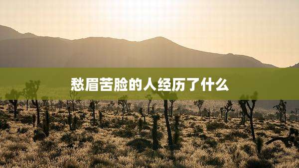愁眉苦脸的人经历了什么