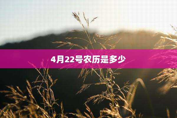 4月22号农历是多少
