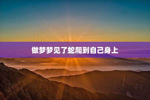 做梦梦见了蛇爬到自己身上