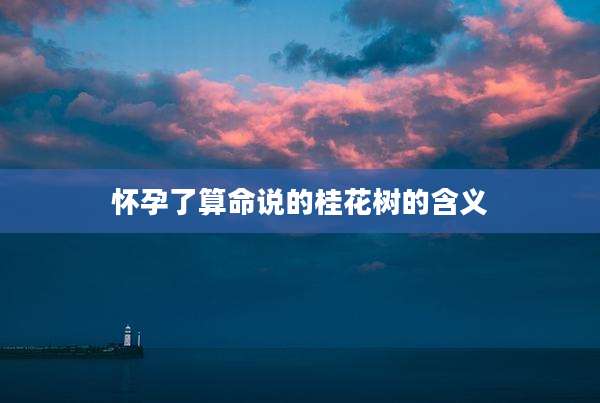怀孕了算命说的桂花树的含义