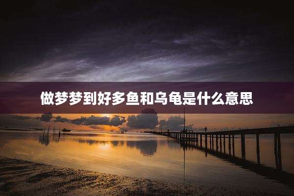 做梦梦到好多鱼和乌龟是什么意思