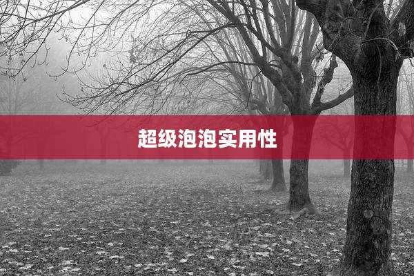 超级泡泡实用性