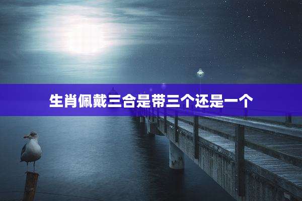 生肖佩戴三合是带三个还是一个