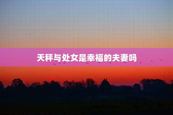天秤与处女是幸福的夫妻吗