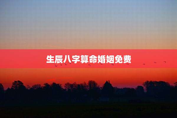 生辰八字算命婚姻免费