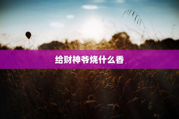 给财神爷烧什么香