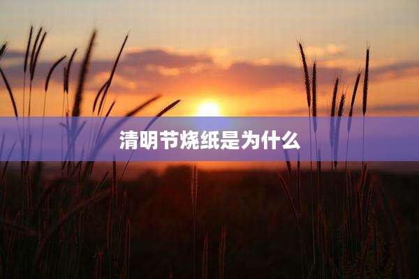 清明节烧纸是为什么