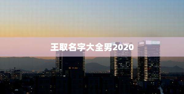 王取名字大全男2020