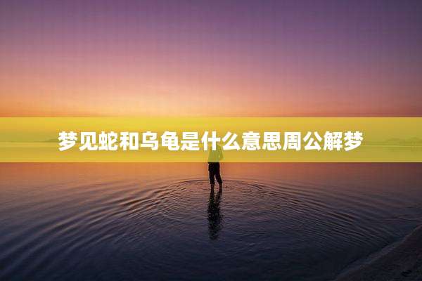梦见蛇和乌龟是什么意思周公解梦