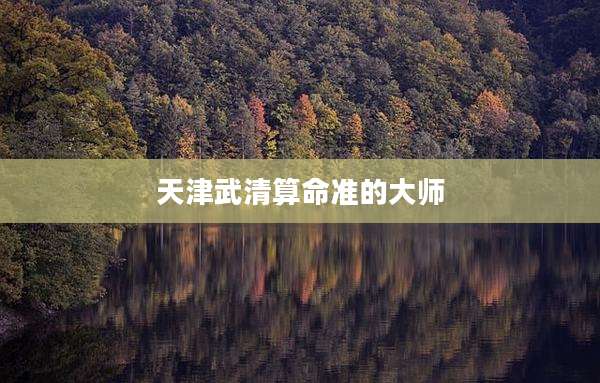 天津武清算命准的大师