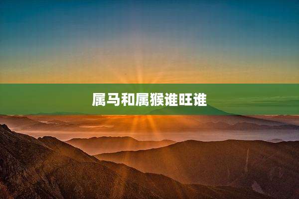 属马和属猴谁旺谁