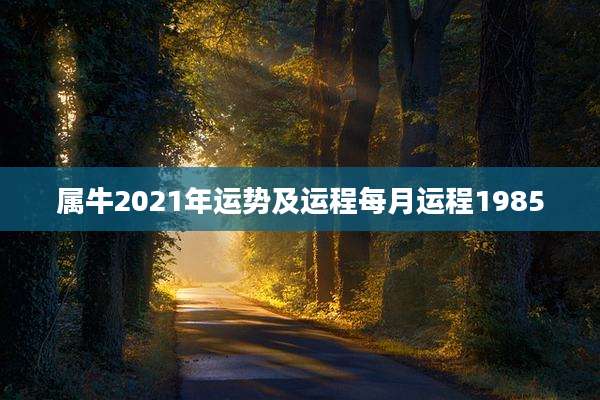 属牛2021年运势及运程每月运程1985
