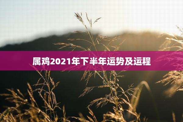 属鸡2021年下半年运势及运程