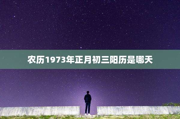 农历1973年正月初三阳历是哪天