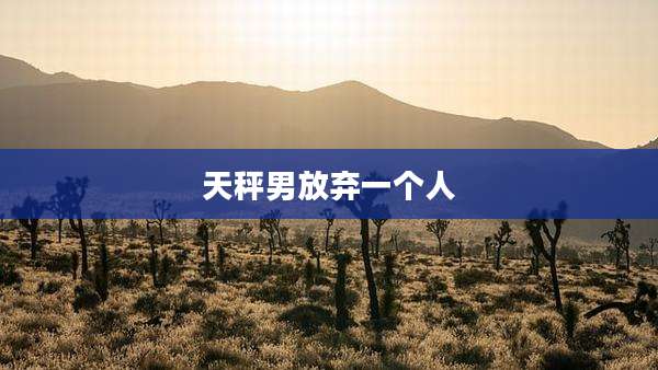 天秤男放弃一个人