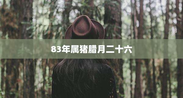 83年属猪腊月二十六