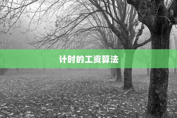 计时的工资算法