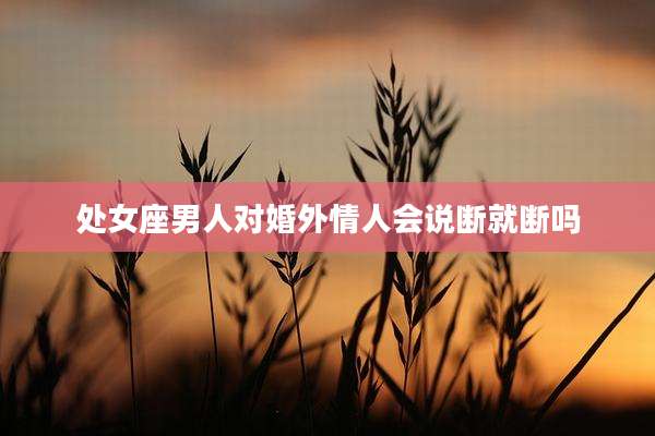 处女座男人对婚外情人会说断就断吗