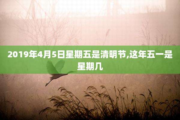 2019年4月5日星期五是清明节,这年五一是星期几