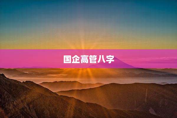国企高管八字