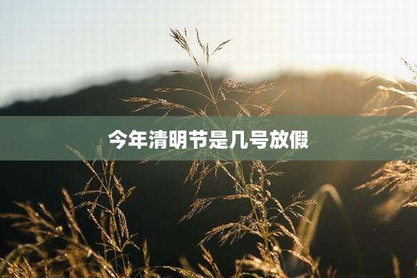 今年清明节是几号放假