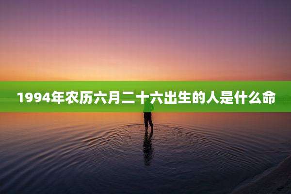 1994年农历六月二十六出生的人是什么命
