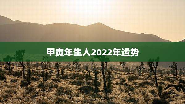 甲寅年生人2022年运势