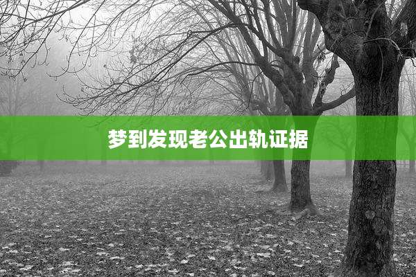 梦到发现老公出轨证据