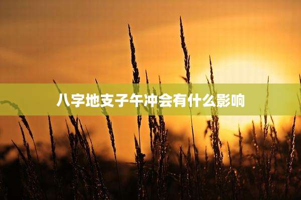 八字地支子午冲会有什么影响