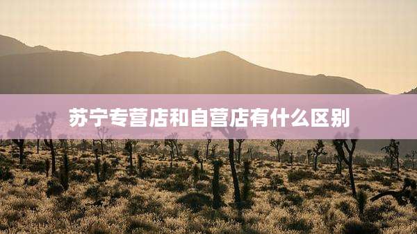 苏宁专营店和自营店有什么区别