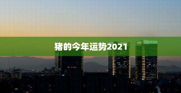 猪的今年运势2021