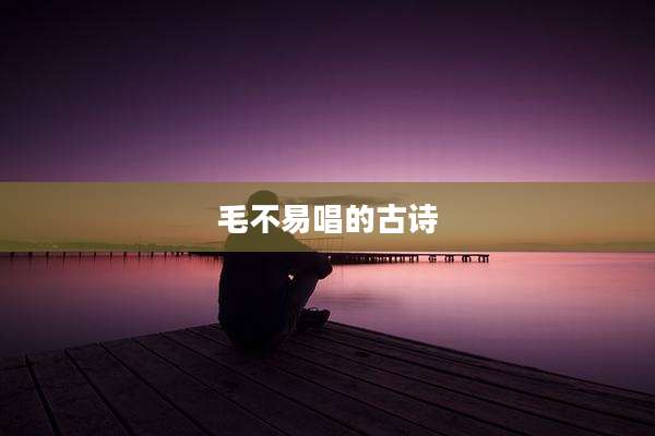 毛不易唱的古诗