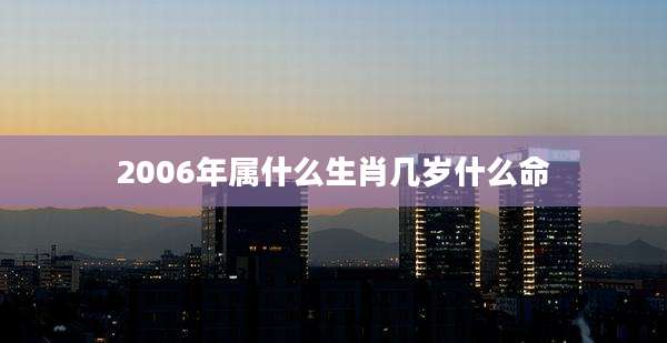 2006年属什么生肖几岁什么命