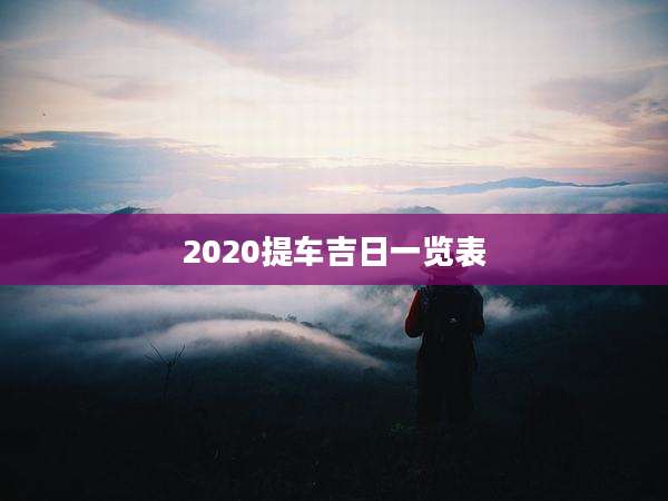 2020提车吉日一览表