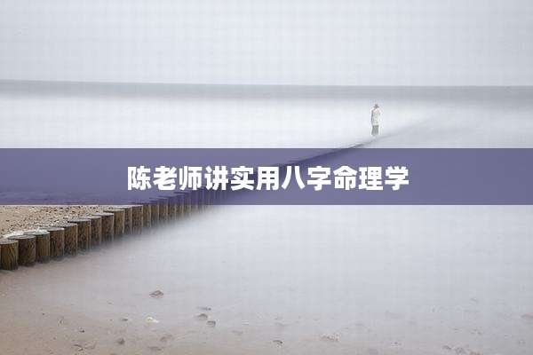 陈老师讲实用八字命理学