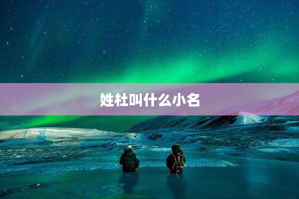 姓杜叫什么小名
