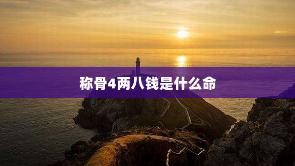 称骨4两八钱是什么命